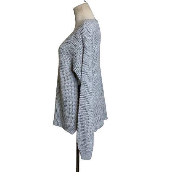 Black Tape gray honeycomb knit v neck long sleeves sweater size Small - Picture 2 of 11